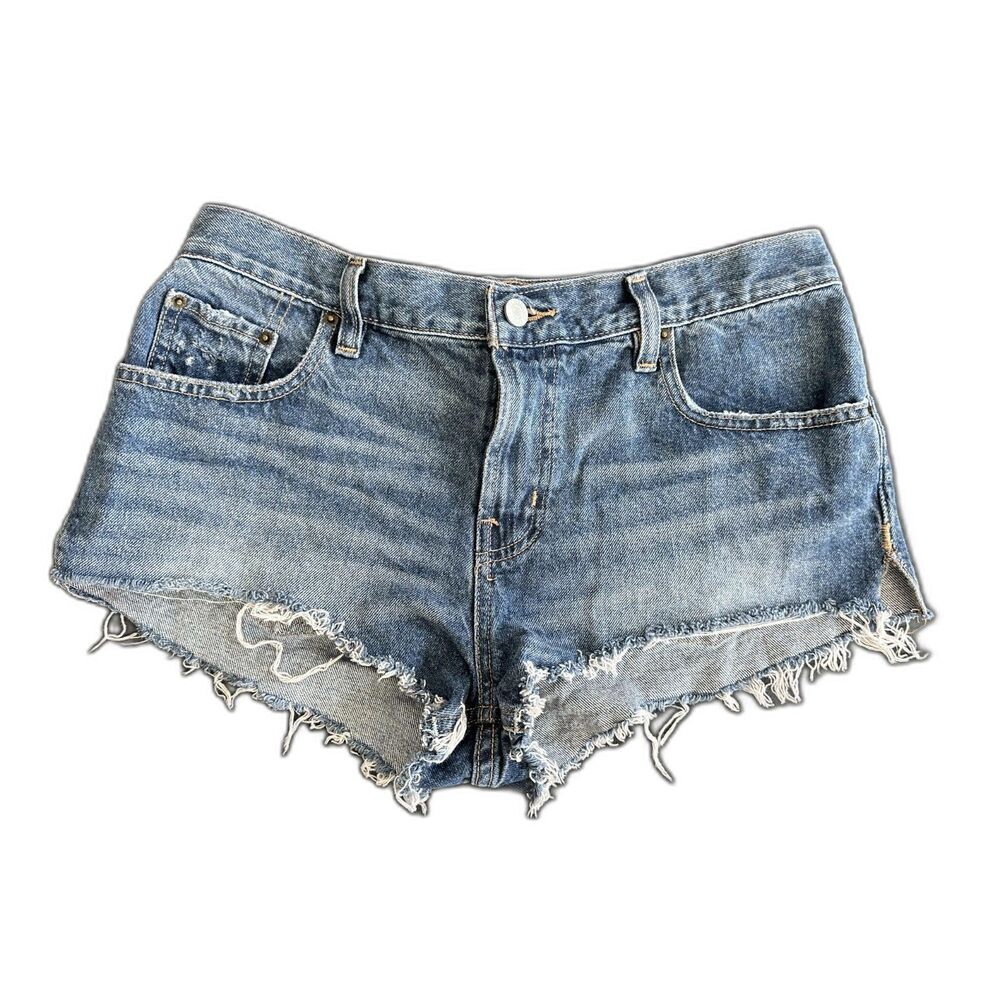 BDG Urban Outfitters Womens Micro Denim Jean Shorts Size 29 Cut Off Raw Hem Blue